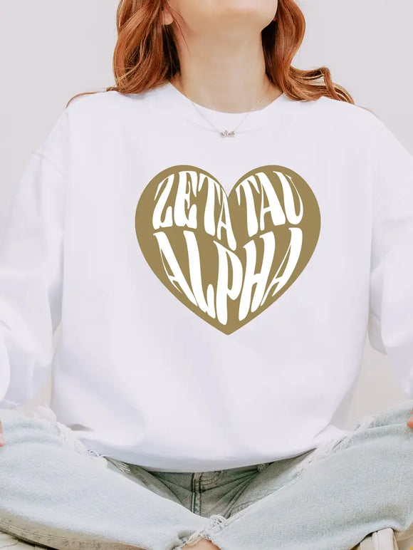 Sorority Sweatshirt Heart Design