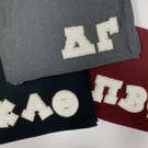 Greek Letter Chenille & Glitter Fleece Blanket