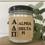 Sorority Candle / 9oz Soy Candle / Greek Letters