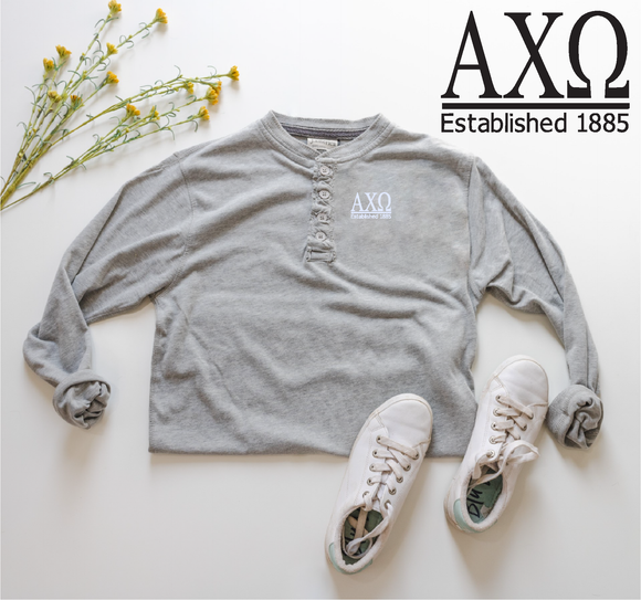 Henley Sorority Long Sleeve Shirt