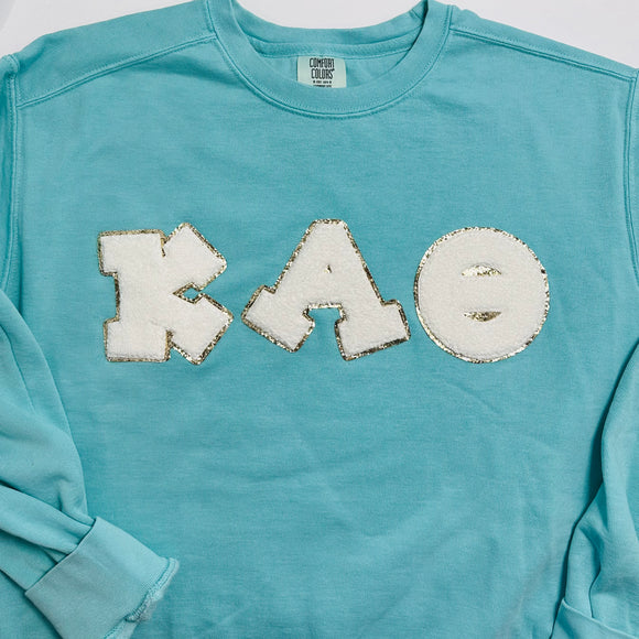 Chenille Letter Sorority Sweatshirt Comfort Color