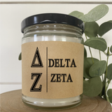 Sorority Candle / 9oz Soy Candle / Greek Letters