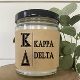 Sorority Candle / 9oz Soy Candle / Greek Letters