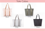 Tote Weekender Clutch Travel Kit Bag/Chenille Glitter Varsity Letters