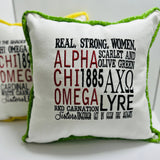 Sorority Information Pillow